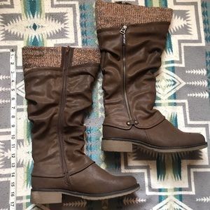 Muk Luks brown winter knee high boots size 10
